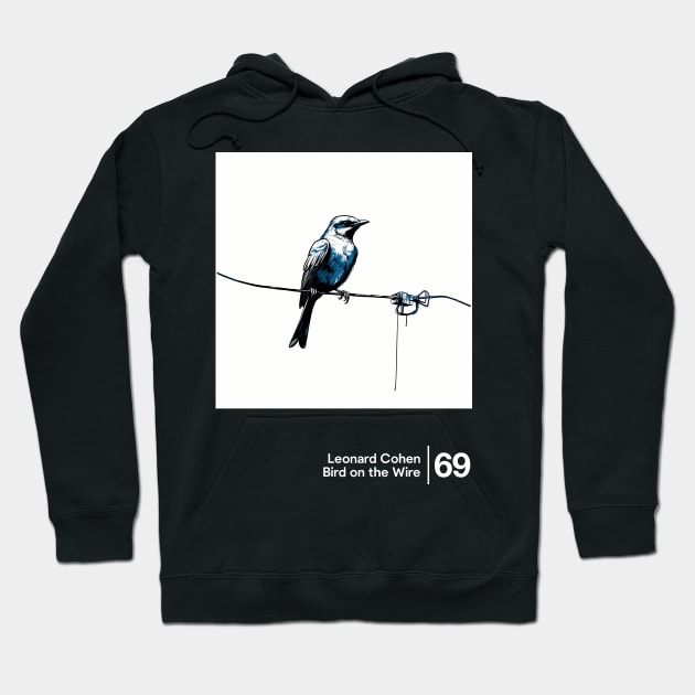 Bird on the Wire - Minimalist Graphic Design Artwork Hoodie by saudade